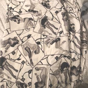 Pinup girl shower curtain